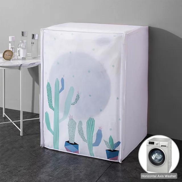 Housse pour machine à laver à chargement frontal pour tambour PEVA Protection solaire Anti-poussière Housse protectrice Machine à laver automatique Ménage