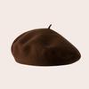 Autumn and Winter High-end Wear Classic Wool Beret Women's Universal Retro Literary Solid Color Simple Wool Beret