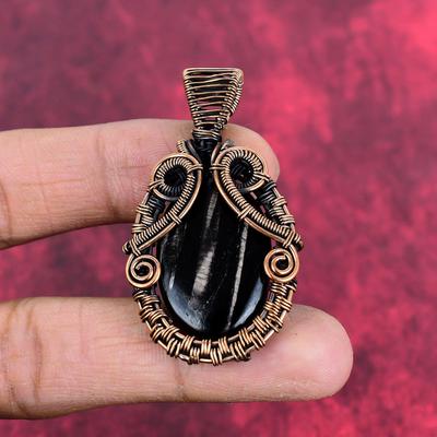 Hypersthene Pendant Copper Wire Wrapped Jewelry Handmade Pendant Hypersthene Gemstone Jewelry Gifts for Wife Copper Pendant Gifts for Friend