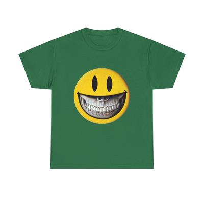 Happy :) Graphic Print Short Sleeve Emoji Art Unisex Heavy Cotton Tee Unisex T-Shirt