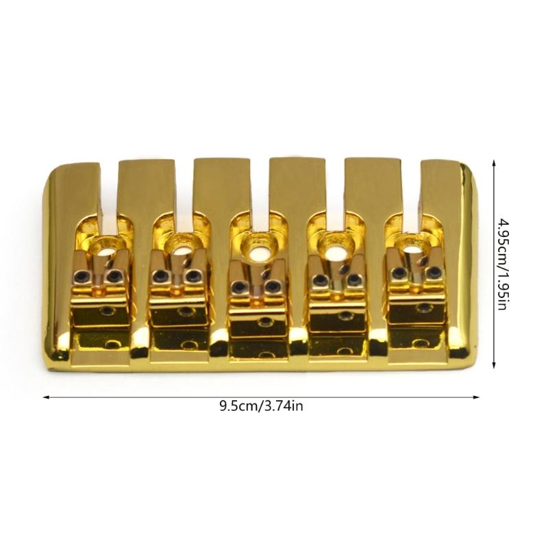 5 Strings Bass Bridge Vintage Locked Saddles Bass Bridge Bottom Through String