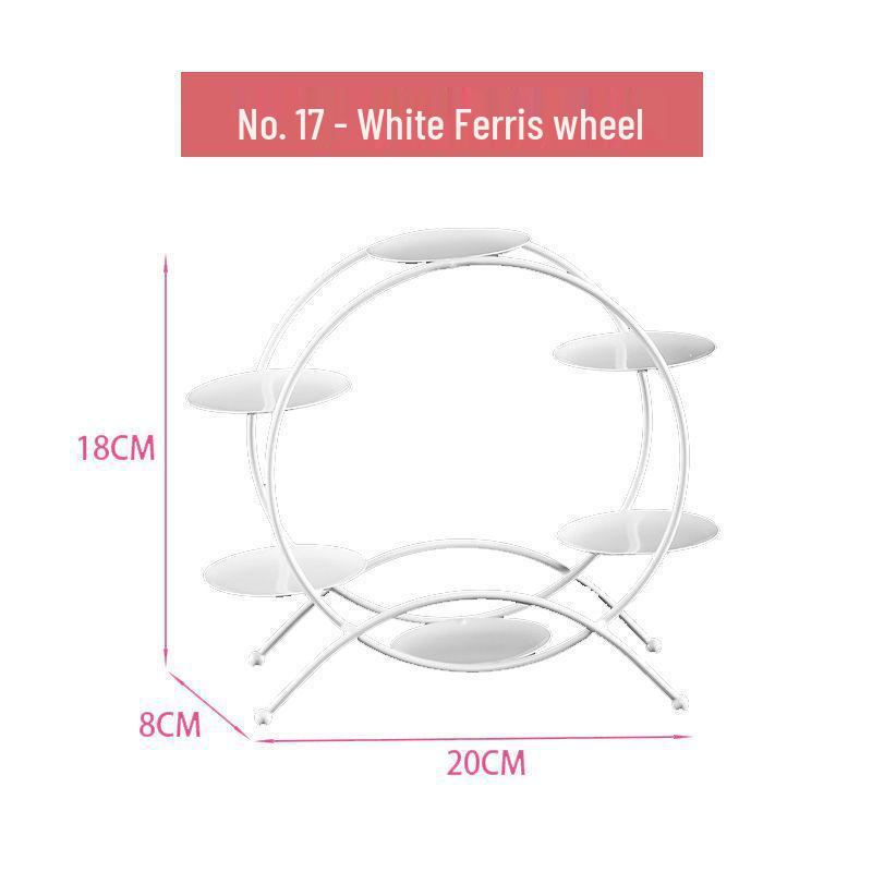 Wrought Iron Cake Stand: White Dessert Table Centerpiece for Weddings and Buffets