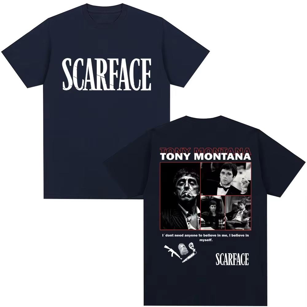 Tony Montana Scarface Unisexs TShirt The World Is Yours Unisexs Clothing Hip Hop Vintage Short Sleeve Cotton Fashion T Shirts