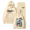 Womens Plush Long Sleeved Loose Fitting Pullover With Letter Print And Rope Hoodie Two Piece