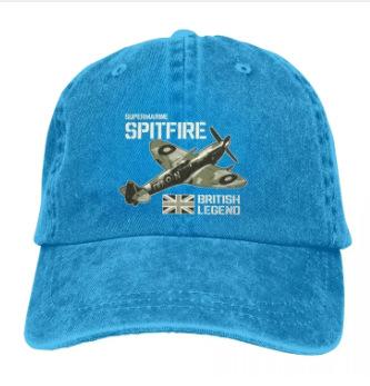 Popular washed old baseball cap World War II Spitfire fighter print sunshade cap sun cap