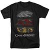 Game Of Thrones - Sigil Banners - Unisex Short Sleeve Children's T-shirt - Black