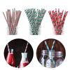 25Pcs Home Kitchen Wedding Props Party Supplies Snowflake Drinking Straw Christmas Paper Straws Disposable Christmas Decorations
