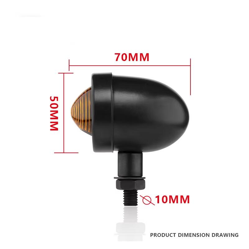 Motorcycle Turn Signal Light Universal 12V 10mm For Chopper Cafe Racer Moto Indicator Lamp Retro Scooters Metal Turn Signal Lamp