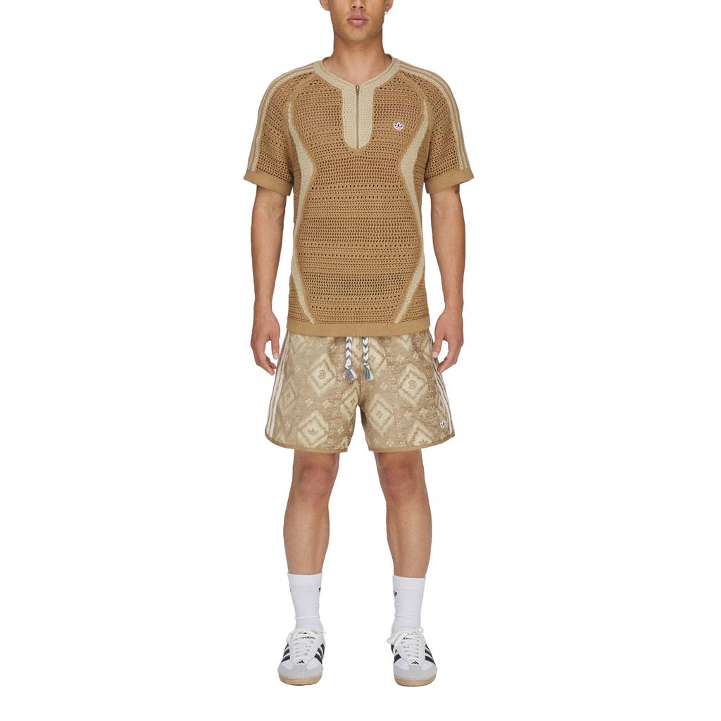 adidas AOP X CLOT Shorts By EDC Warm Sandstone Unisex Bottoms Tan KE7068