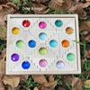 Large Wooden Fairy Tale Windows Blocks with Sparkling Stone Acrylic Toy Gems Transparent Window Stacking Blocks for Children