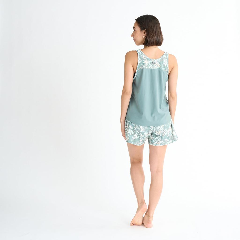 Amphibious Layered Style/Culotte Pants 2-Piece Fitness Swimsuit Set