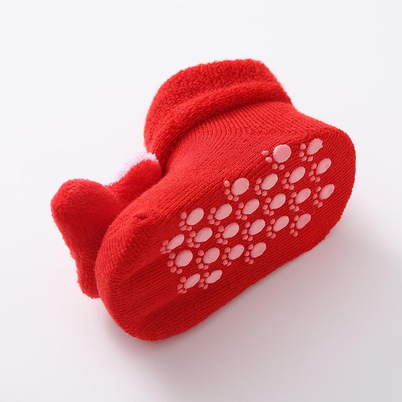 Kids Socks Non-slip Toddler Socks Warm Children's Socks Cartoon Christmas Style Socks for Boys and Girls