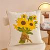 Pillowcase Artistic Flower Stitching Cotton Canvas Pillow Cover Breathable Sofa Bed Accent Piece Pillow Sham