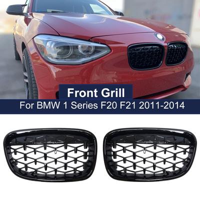 Jeden pár závodních mřížek Diamond Grill pro BMW řady 1 F20 F21 116i 118i 2011-2014 Mesh Meteor Style Car