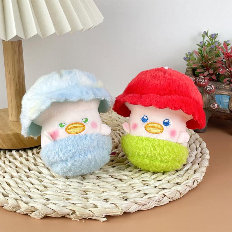 Cartoon Mushroom Plush Toy Keychain Cartoon Mushroom Soft Stuffed Doll Pendant Car Key Ring Backpack Bag Decor Kid Gift