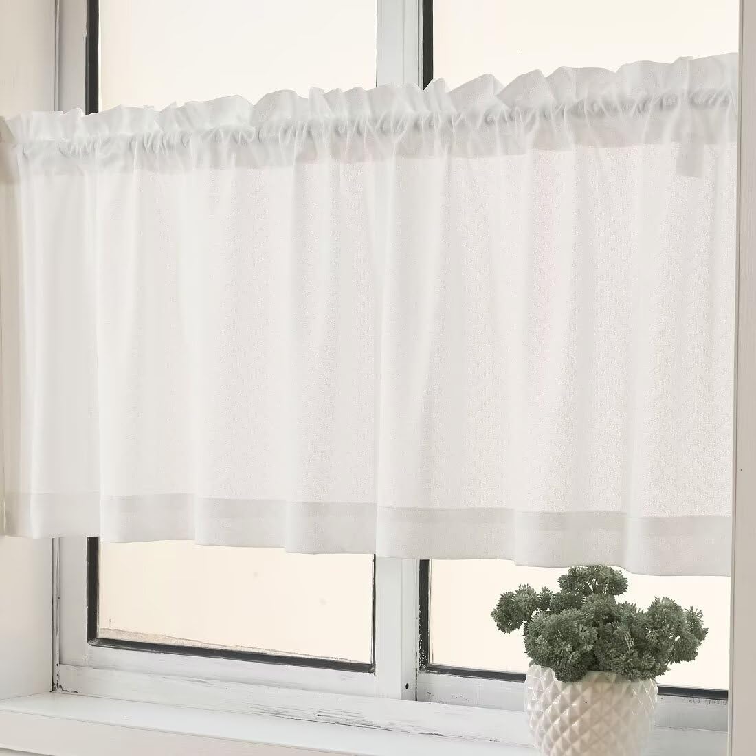 

OSONA Mirror Lace Cafe 45cm 190cm Perfect for Small Mirror UV Room Heat Energy Blackout Scandinavian Sun Washable 1 Curtains, Long, Wide, Windows,