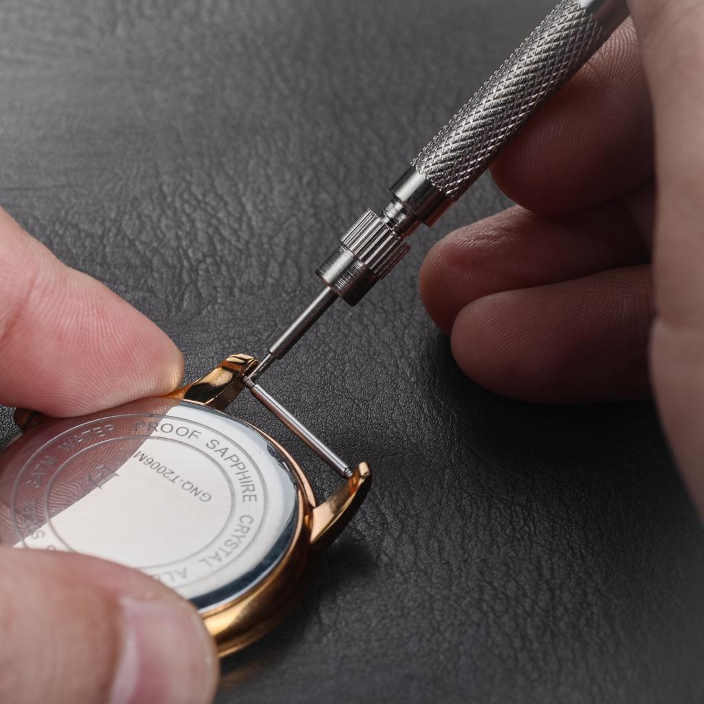 Watch repair tool, double headed disassembly watch strap fork tool, 12 piece tool set for adjusting and removing watch lugs