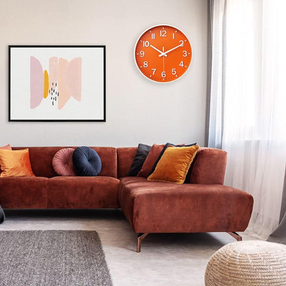 Silent Quartz Wall Clock Round Mute Clock Living Room Decoration Digital Clock  Cafe