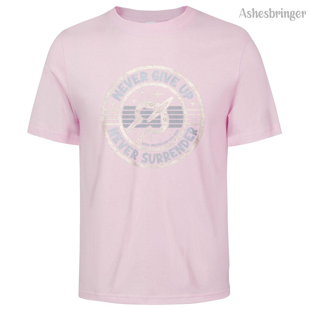 Mens Cotton Never Give Up, Never Surrender! Graphic T Shirt On Unisex Street Casual Style Tee for Men and Women