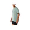 Asics Wygodny Odprowadzający Wilgoć Oddychający T-Shirt z Krótkim Rękawem i Okrągłym Dekoltem Męski Top Jasnoszaro-zielony 2031D786-023