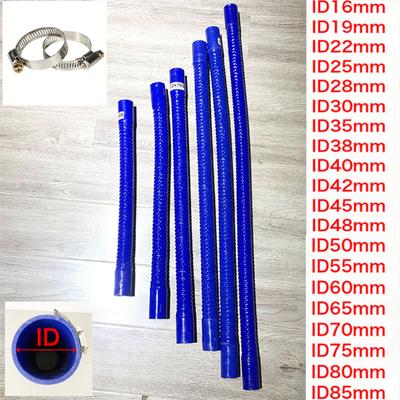 Yüksek Kalite 600mm Mavi Emme Borusu Radyatör Borusu Silikon Hortum 2 Kelepçeli ID30-100mm Soğutma Hortumu Yüksek Sıcaklık Basınç