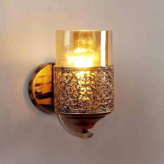 20W Wall Light with Shiny Glass for Bedroom Living Room Interior No Bulb