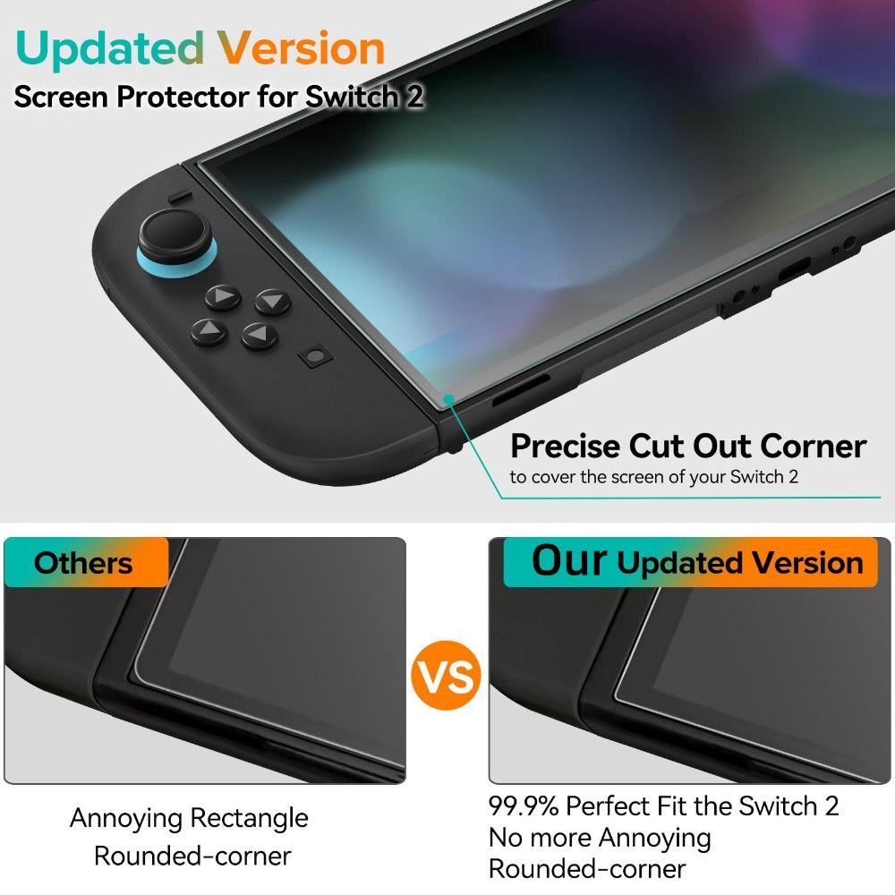 1/2/3 Pack Curved Edge Screen Protector Tempered Glass for Nintendo Switch 2nd Gen 2025 Game Console