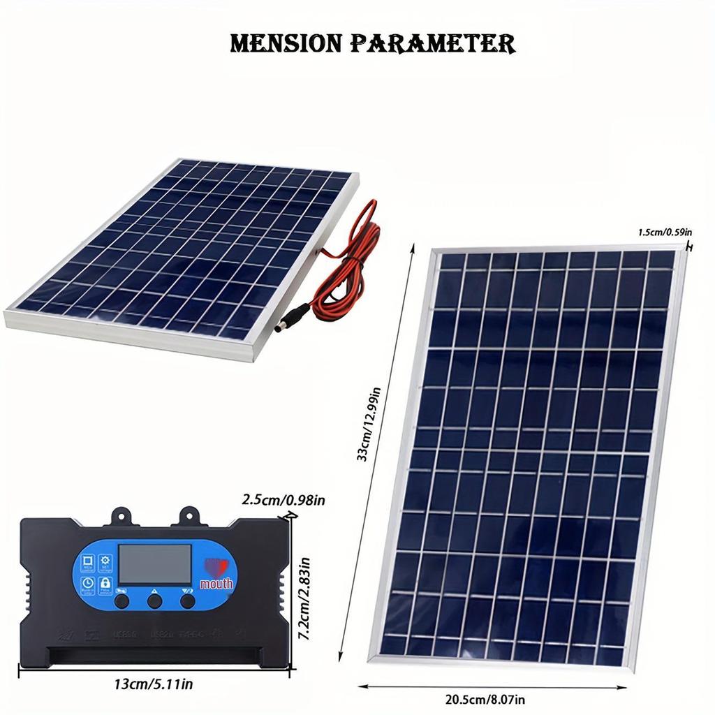 10W Polycrystalline Portable Solar Panel Kit with Controller for Cars