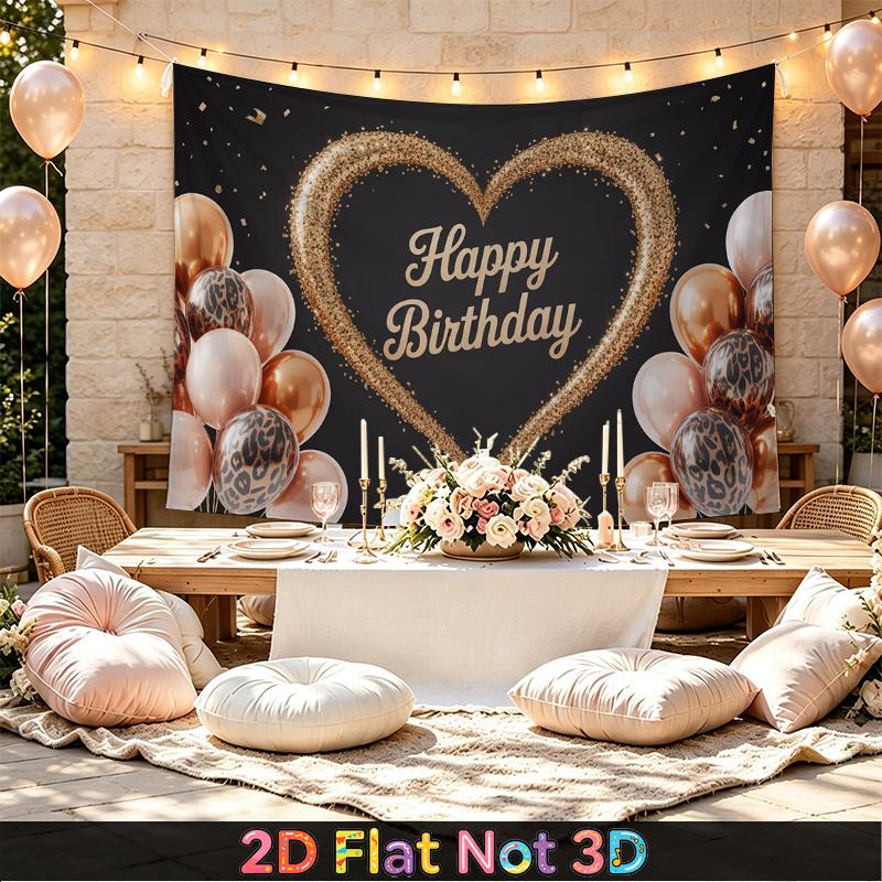 Party Backdrop Happy Birthday Birthday Heart Photo Booth Background Front Door Decor
