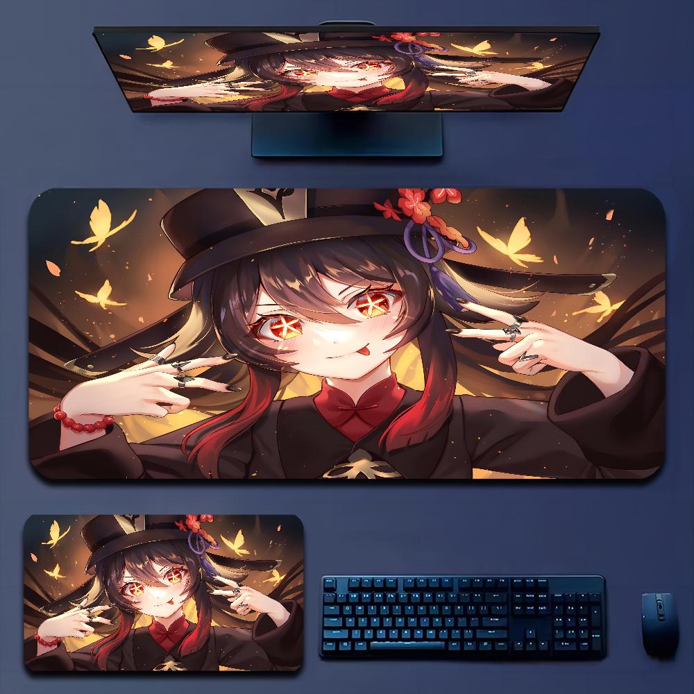 Genshin Impact Hu Tao Anime Mousepad Boy Pad Natural Rubber Gaming Mousepad Desk Mat Size For Gameing World Of Tanks CS GO Zelda