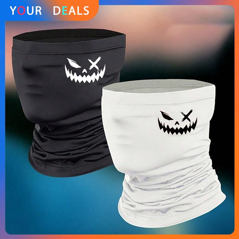 Balaclava Neck Gaiter Sweat-absorbent Evil Smile Half Face Mask Summer Breathable Mask Outdoor Motorcycle Half Mask