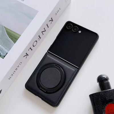 Busine Sle 360 Otočný prstenový stojánek Magsafe Magnetický kožený kryt na telefon pro Samsung Galaxy Z Flip 7 6 5 4 3 Kryt pro bezdrátové nabíjení