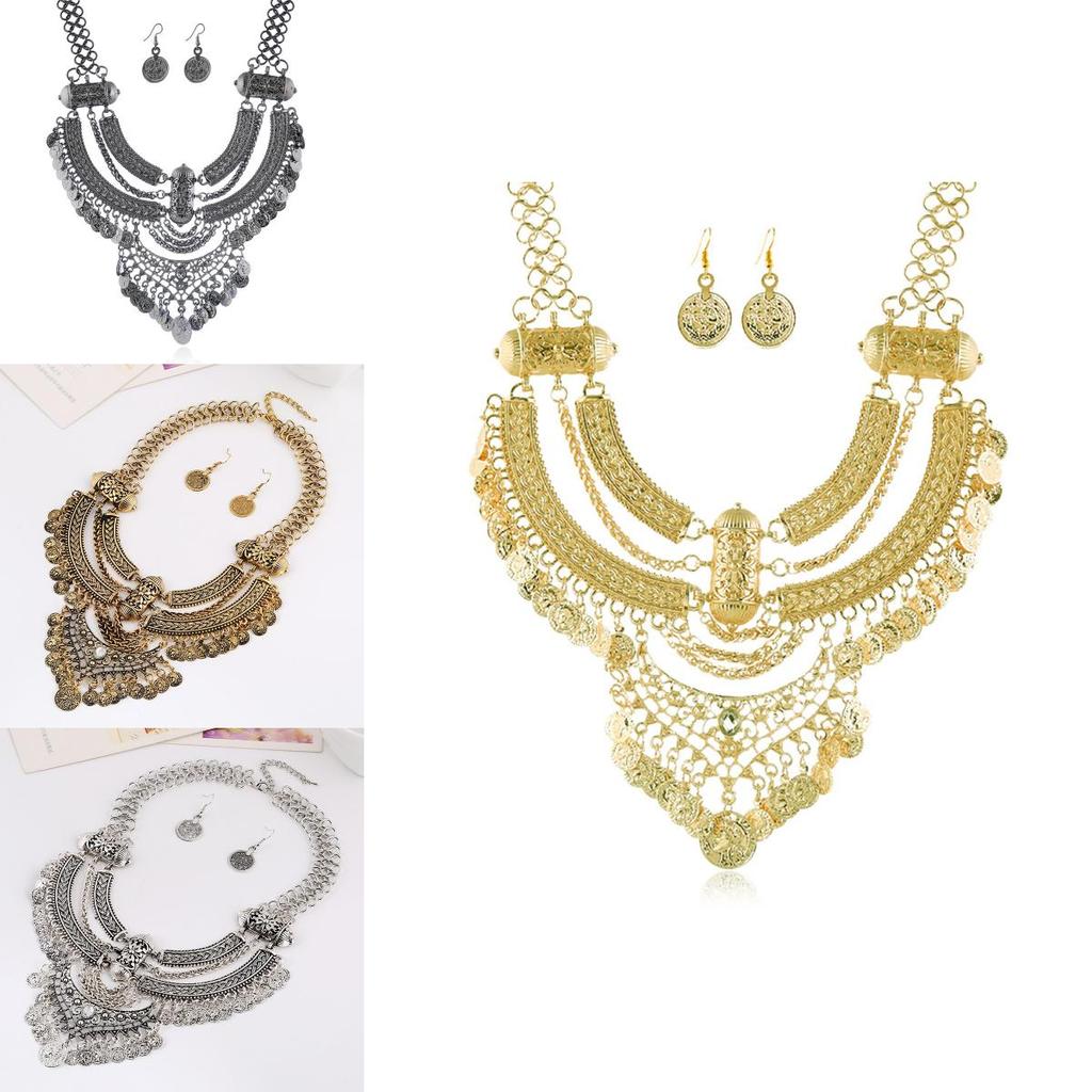 Vintage Style Collar Necklace With Thick Chain And Alloy Charm For Gift Giving