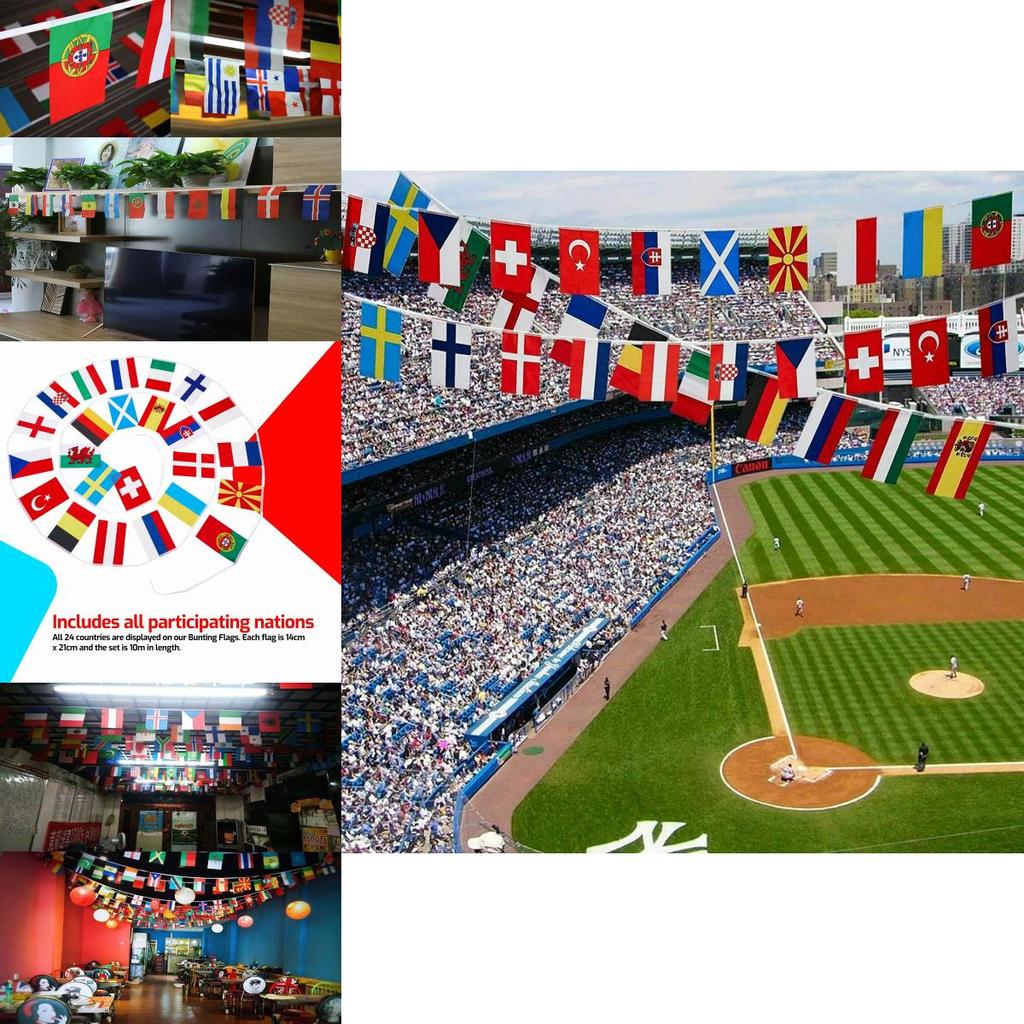 Euro Wimpel 2021 Premium Qualität Turnierflaggen für alle 24 Nationen in lebendigen Farben