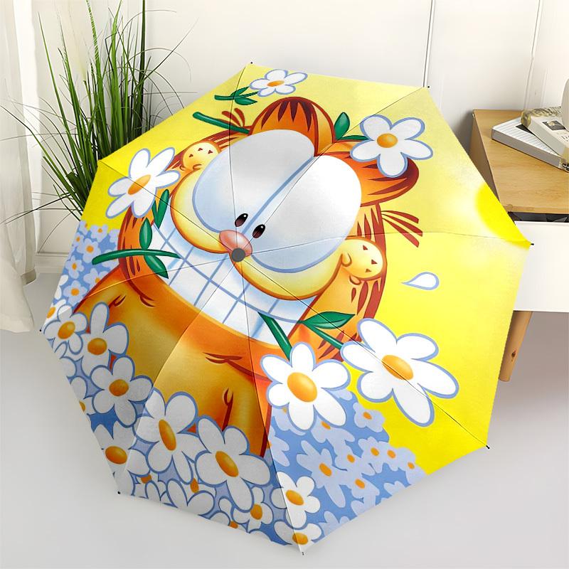 

1pc Garfield Flowers Spring Umbrella with Plastic Handle,Suitable for All Seasons Home Travel Outdoor UmbrellaFP003