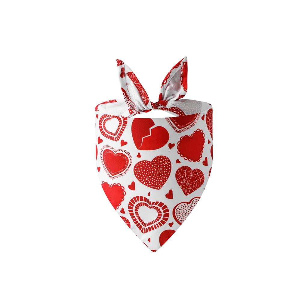 Valentine's Day Pet Heart Bandana - Adorable Dog Scarf Pet Accessory For Festive & Daily Styling