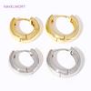 2 Sizes Round Earrings 18K Gold Plated Circle Hoop Earrings,For Women Jewellery Simple Hoop Circle Earring Ladies Party Gift
