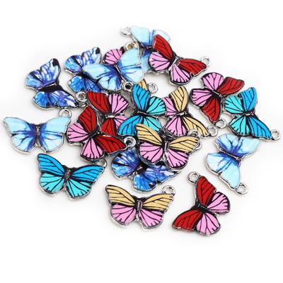 10pcs 19x16mm Butterfly Charms Alloy Metal Enamel Cute Charm Pendant For Necklace Bracelet DIY Jewelry Making Accessories
