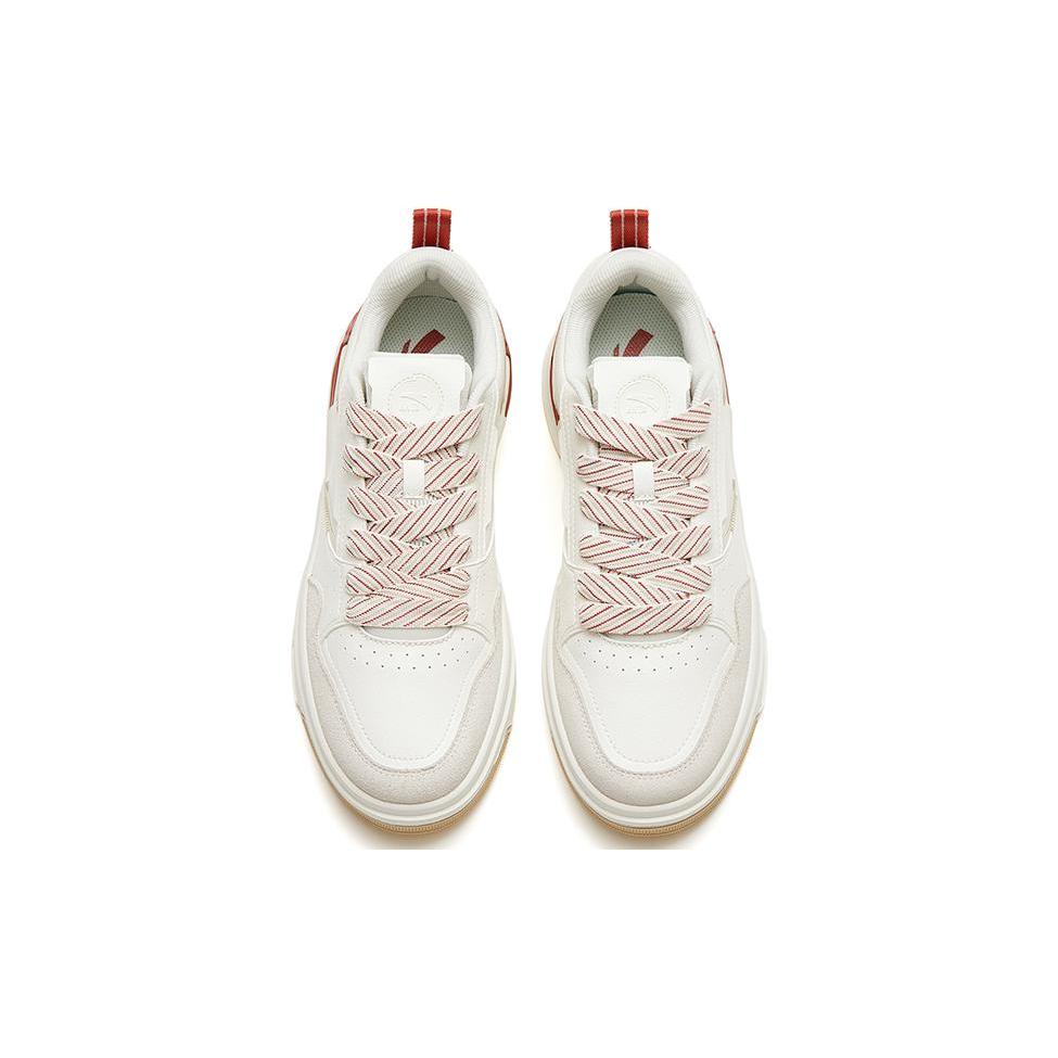 New Anta Bump Anti Slip And Wear Resistant Breathable Low Top Skateboard Shoes White Brown 912328076-3