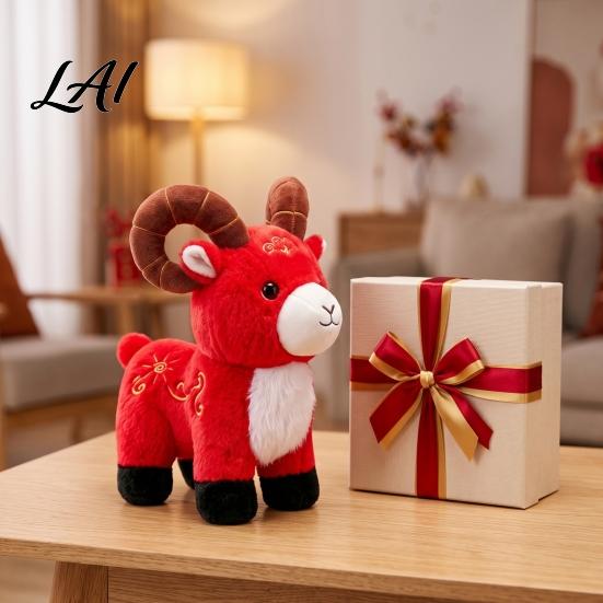 Chinese New Year Mascot Sheep Doll Toy Auspicious Plush of The Cloud Lucky for Kids Embroidery