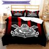 Sport Club Football Crest Printed Pattern Duvet Cover Set – Includes 1 Duvet Cover and 2 Matching Pillowcases Bedroom Decor Christmas Gifts