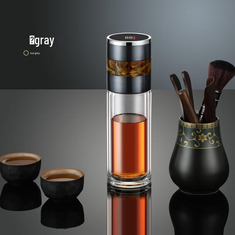 Smart Tea Infuser Double-Wall Glass Tumbler
