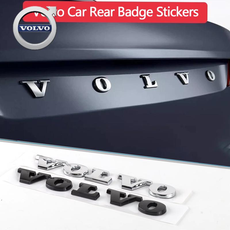bja6 For Volvo 3D Metal Logo Stickers Car Trunk Emblem Badge Decal Accessories For Volvo XC90 V90 V60 XC60 V40 EC40 EX40 S80 S60 S90