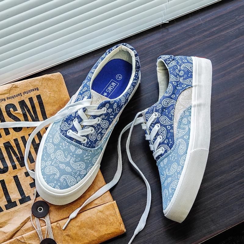 Spring New Breathable Plaid Men's Canvas Shoes Men's Versatile Couple Cloth Shoes Men's Casual Board Shoes Men's Fashion