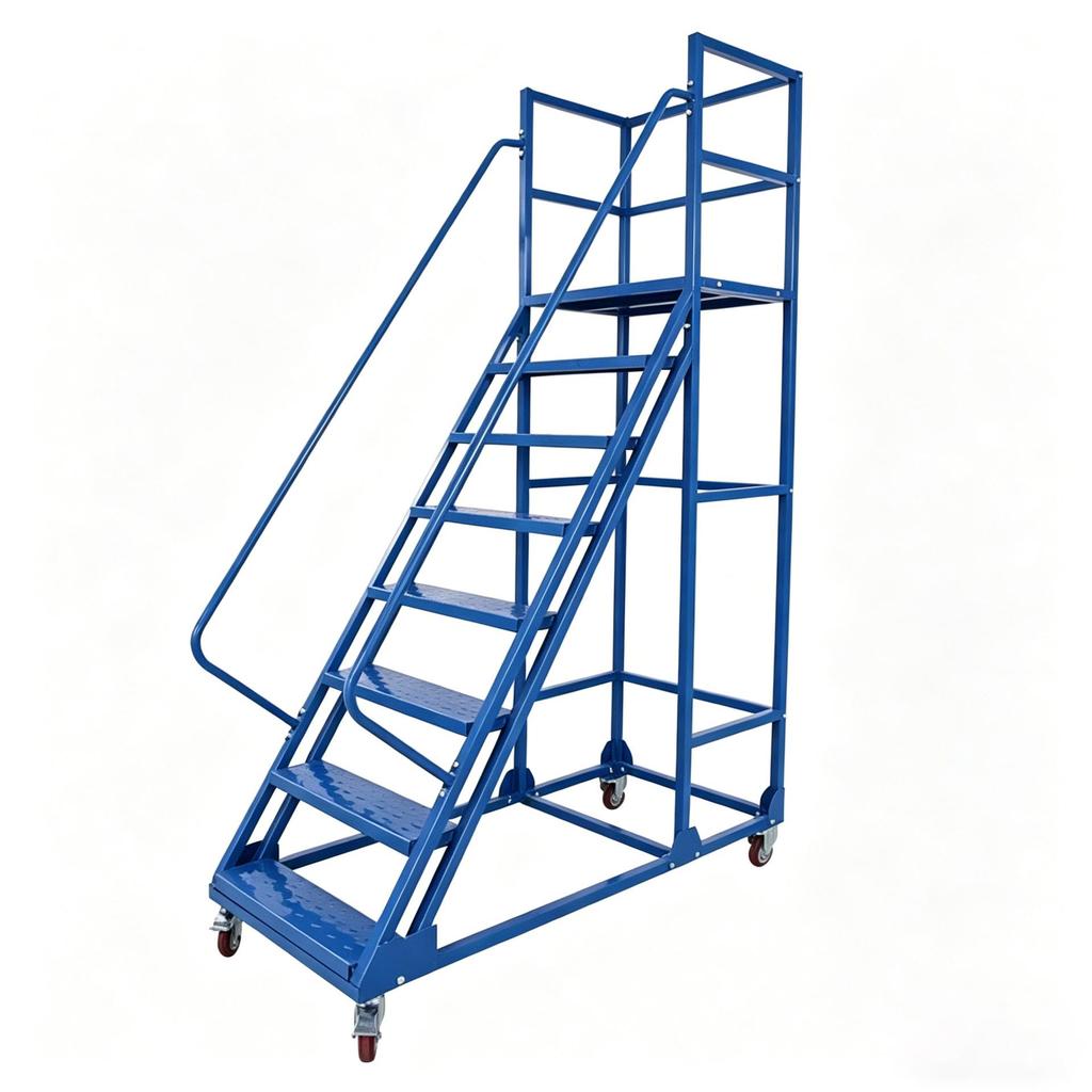 Mobile Anti-slip Warehouse Scaffolding & Stock Picking Ladder with Wheels
