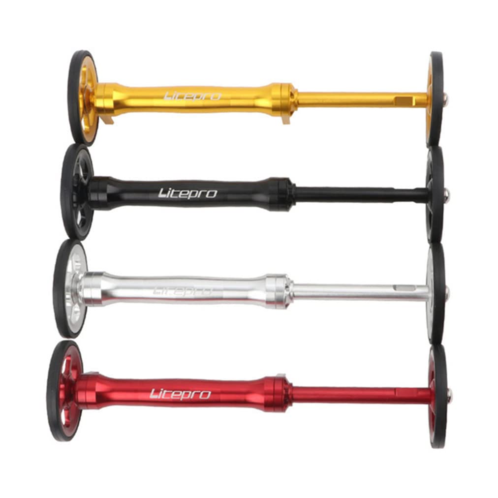 Litepro Easy Wheel Extension Rod Telescopic Bar Bike Aluminum Alloy Rear Cargo Rack Parts for Folding Bike Wheel (Silver + Bar)