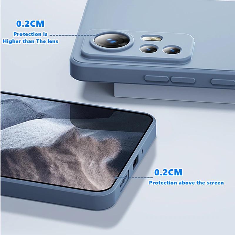 Custodia per telefono in silicone liquido morbido quadrato opaco per Xiaomi Redmi Note 13 12 11 Pro 12S 11S K70E 13C 11A M4 M5 X4 X5 X6 Pro 5G 4G Cover