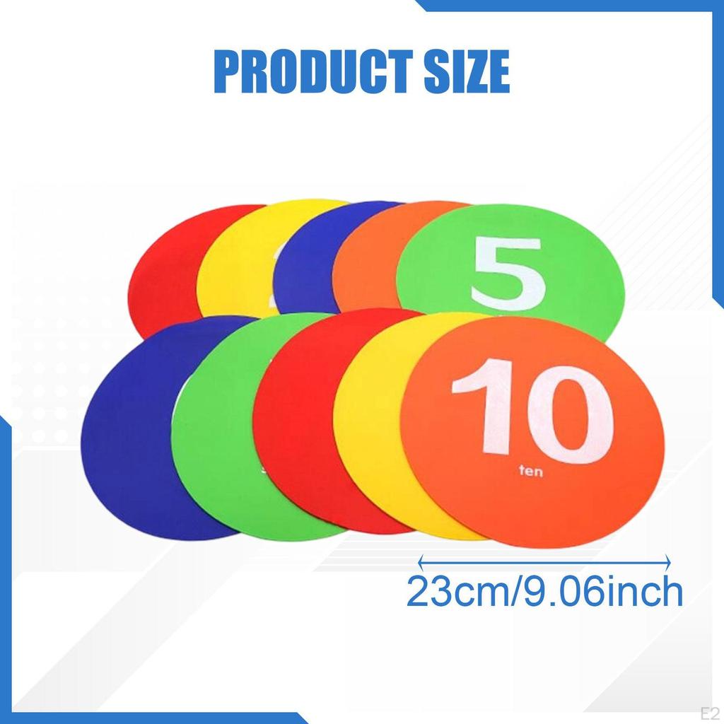 10x Markierungspunkte Agility-Punkte mit Aufbewahrungstasche Rutschfeste Bodenflache Kegel für Übungen