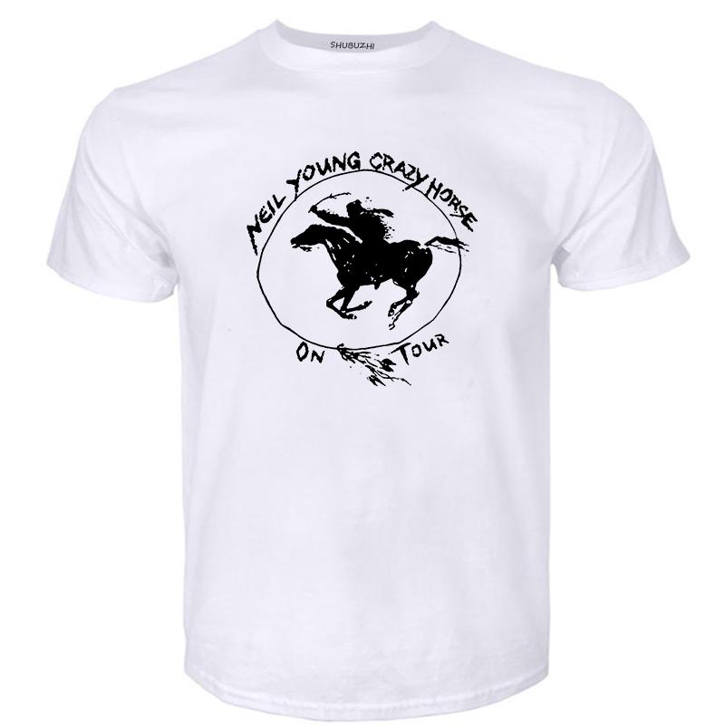 Καλοκαιρινό Ανδρικό T-shirt Βαμβακερό T-shirt Νέο Neil Young Crazy Horse Company Μόδα Unisex με εκτύπωση Μπλουζάκι Υψηλής Ποιότητας Ευρωπαϊκού Μεγέθους