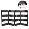 Foldable 4-Panel Jewelry Holder Earrings Display Stand Ear Studs Storage Rack   (Black)